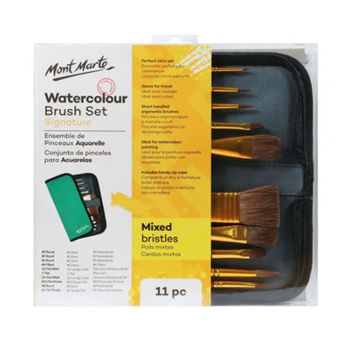 MONT MARTE BRUSH SET WALLET 11 Piece - Watercolour